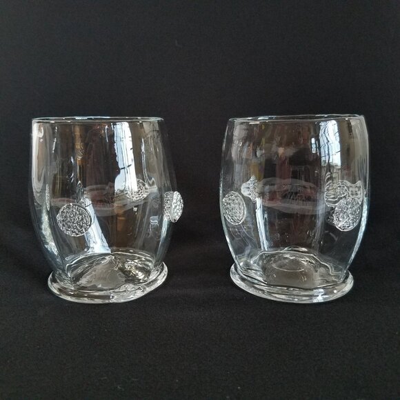 2 Juliska Cameron Double Old Fashioned Glasses READ Clear Glass 4"X4" (a) - Picture 3 of 16